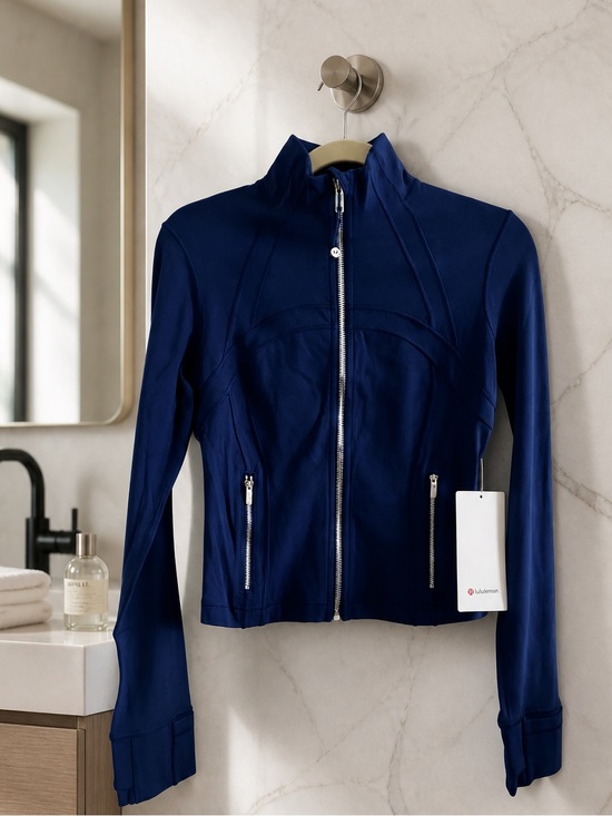 lululemon athletica Jackets & Blazers - NWT Lululemon Define Cropped Jacket Nulu Club Blue Mirror Silver Size 12